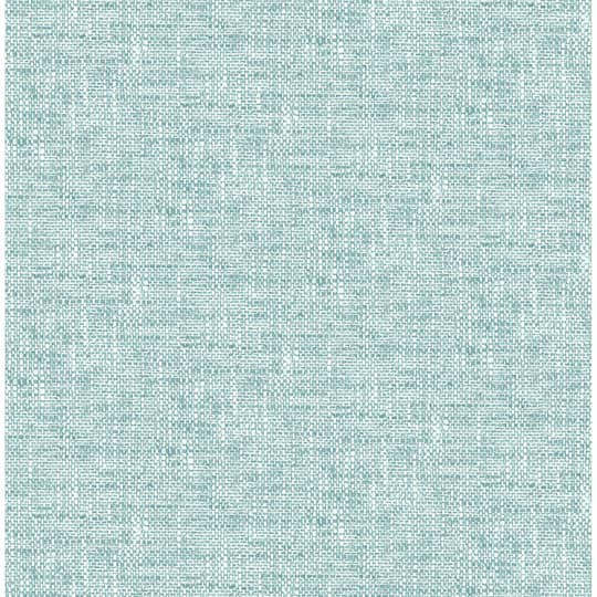 NuWallpaper Aqua Poplin Texture Peel & Stick Wallpaper